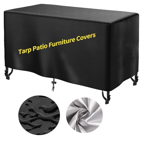 OOOXZO Housse de Protection Table de Jardin 100x60x80cm/LxWxH, Imperméable, Coupe-Vent, Anti-UV, Housse Salon de Jardin Exterieur, 600D Oxford