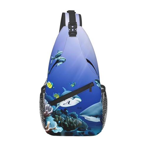 Sac à dos motif requin de natation pour homme actif en voyage et vélo