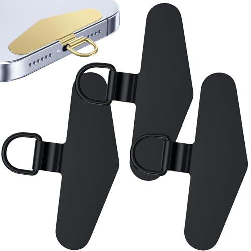 3個スマホ ストラップホルダー 【極薄0.2mm・浮きにくい折り曲がれ設計・ステンレス製】金属製タグパッチ 携帯ストラップホルダー 薄型 丈夫10kgまでの荷重量 落下紛失防止 ステンレス製のサムネイル