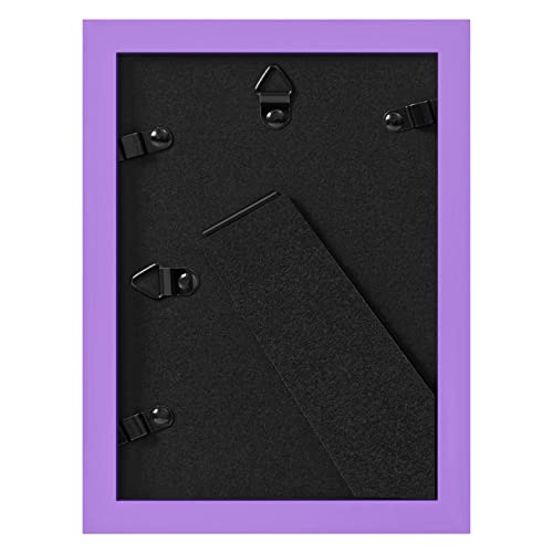 Eletecpro 5X7 Picture Frame Made Of Solid Wood And Hd Glass Colourful Frame Display 4X6 Photo With Mat Or 5X7 Without Mat Home Decor For Wall And Tabletop Pureple 1 Pack #TOP4