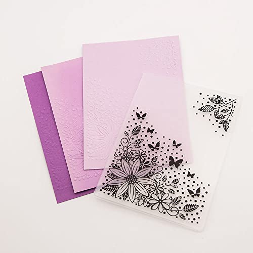 Arbuya Flores Folhas Borboleta Canto Plástico Pasta de Gravação para Scrapbook DIY Álbum Ferramenta