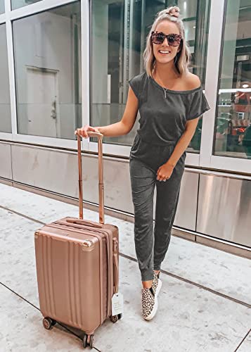 Image of PRETTYGARDEN Jumpsuits for Women 2026 Summer Dressy Off Shoulder Romper Spring Vacation Travel Lounge Outfits Clothes