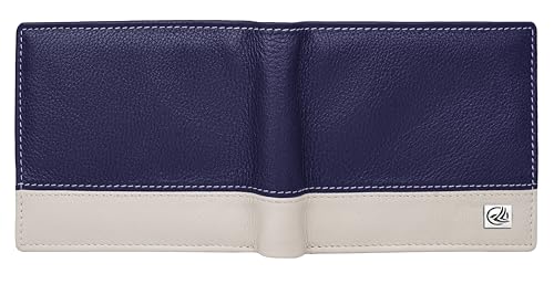 Image of ANTONIO VALERIA Jake Blue /Sand Leather Wallet for Men