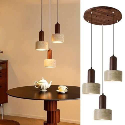 Lampe suspendue vintage en pierre naturelle pour créer un coin repas chaleureux au salon