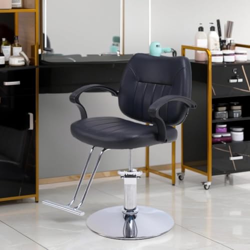 Image of Barber Chair Salon Chair for Hair Stylist with Heavy Duty Hydraulic Pump,Height Adjustment 360 Rotation Shampoo Chair for Tattoo Shampoo Beauty Salon Equipment