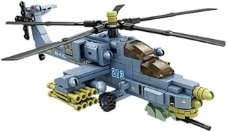 World War 2 MI-28 Military Plane Fighter Air Force Building Block Sets 241 Pcs + 2 WW2 Military Minifigures， Army Airplane Helicopter Building Model Toys Gifts for Military Fans and Kid