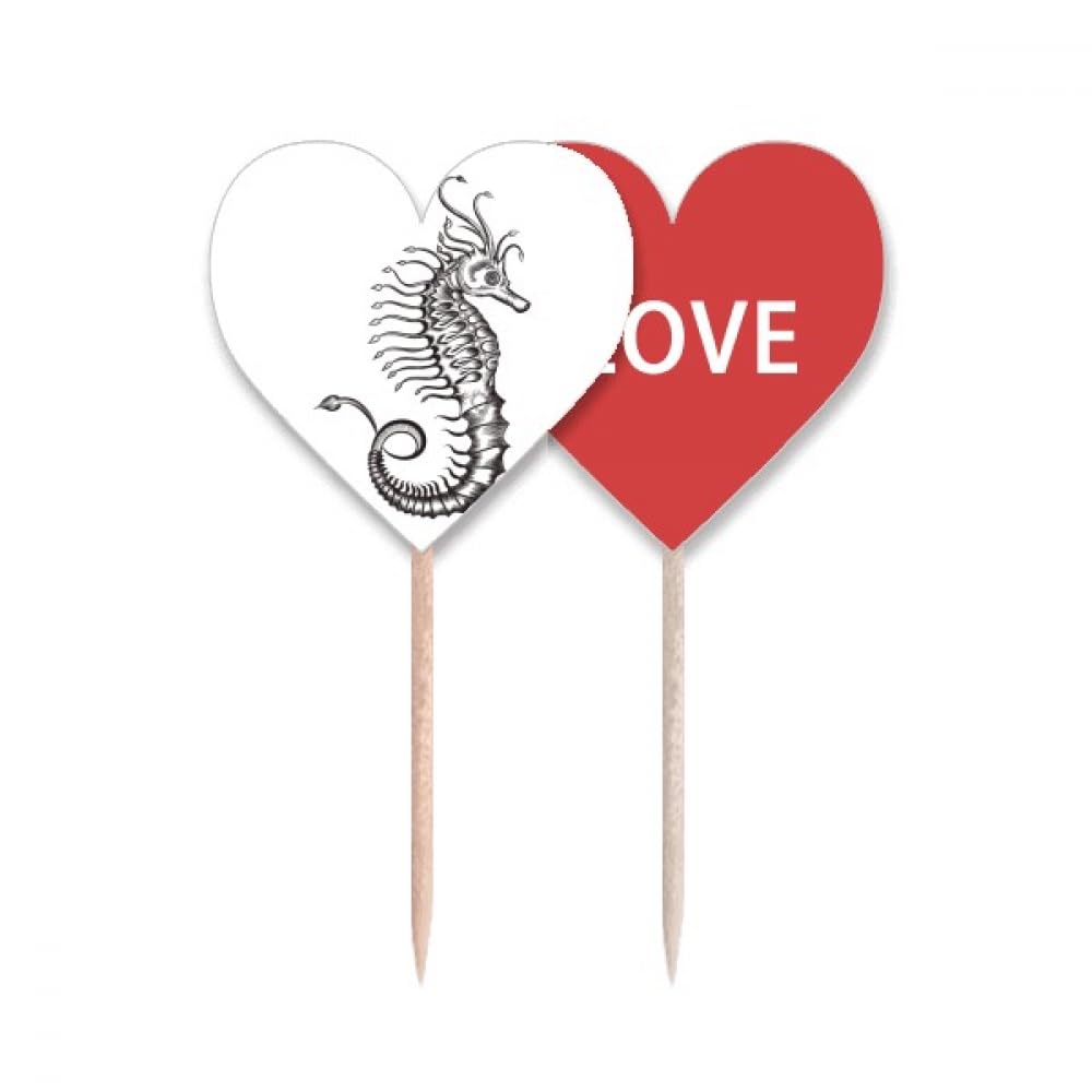Illustration drapeau amour pour pique-dents hippocampe et fêtes réussies