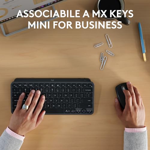 MX Anywhere 3S for Business - Mouse senza fili per professionisti - Windows/Mac/Chrome/Linux, Bluetooth, clic silenzioso, sicurezza Logi Bolt, compatto, 8K DPI, scorrimento MagSpeed - Grigio - Mouse gaming - Immagine 8