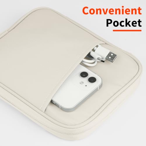 Image of HoYiXi Universal Sleeve Bag for 6 inch,6.8 inch,7 inch Kindle Paperwhite /Colorsoft 2024-2012 Compatible with 6 inch-6.8 inch All-New Kindle /Kobo /Tolino /Sony,6 inch EReader with Anti-Drop Protective Cover,White
