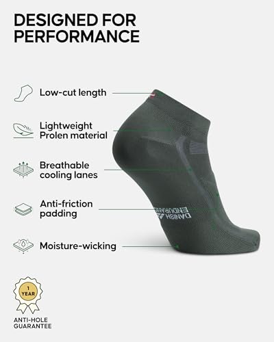 Image of DANISH ENDURANCE Low-Cut Cycling Socks, Fast-Dry, Men & Women, 3-Pack | Low-Cut Cycling Socks, Fast-Dry & Cushioned Fit for Road Cycling, MTB & Summer Rides, Unisex