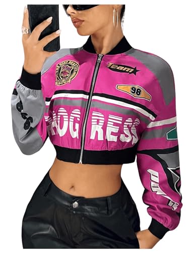 Blouson bomber à manches longues pour femme fini les tenues ternes
