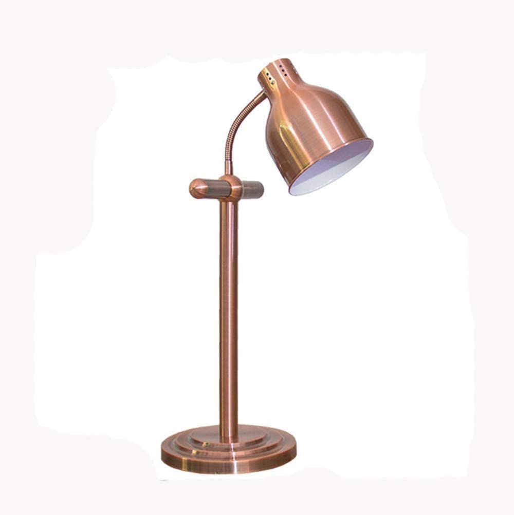Heat Lamp Food Warmer Portable Food Holding lamp， Buffet Display Warm Light,Commercial Portable Heating Lamps for Hotels, Kitchens and cafeterias Single Head, Stainless Steel, rotatable Hose Marble Ba