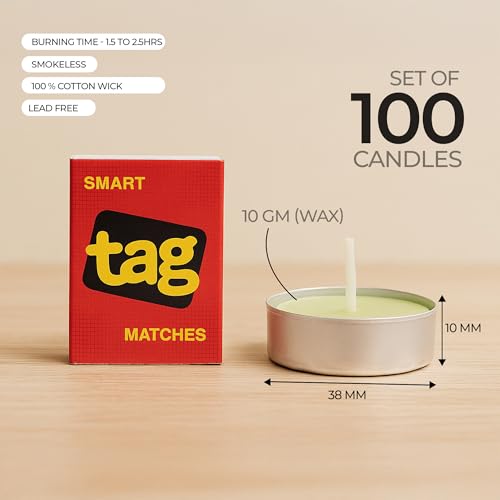 Image of Floryn Decor Unscented Colorful Tealight Candles | Paraffin Wax | Smokeless, Lead-Free Cotton Wick | Long Burning Time -2-3 hrs. | Perfect for Decoration, Festivals, Weddings, |10 Grams Each. 100 Pcs