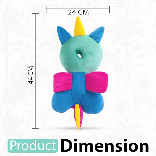 Image of GLUN Baby Head Protector Backpack, Pack of 1 Cute Unicorn Soft Cushioning, Adjustable Shoulder Belt, Head Protection Back for 6-18 Month Toddler Kids