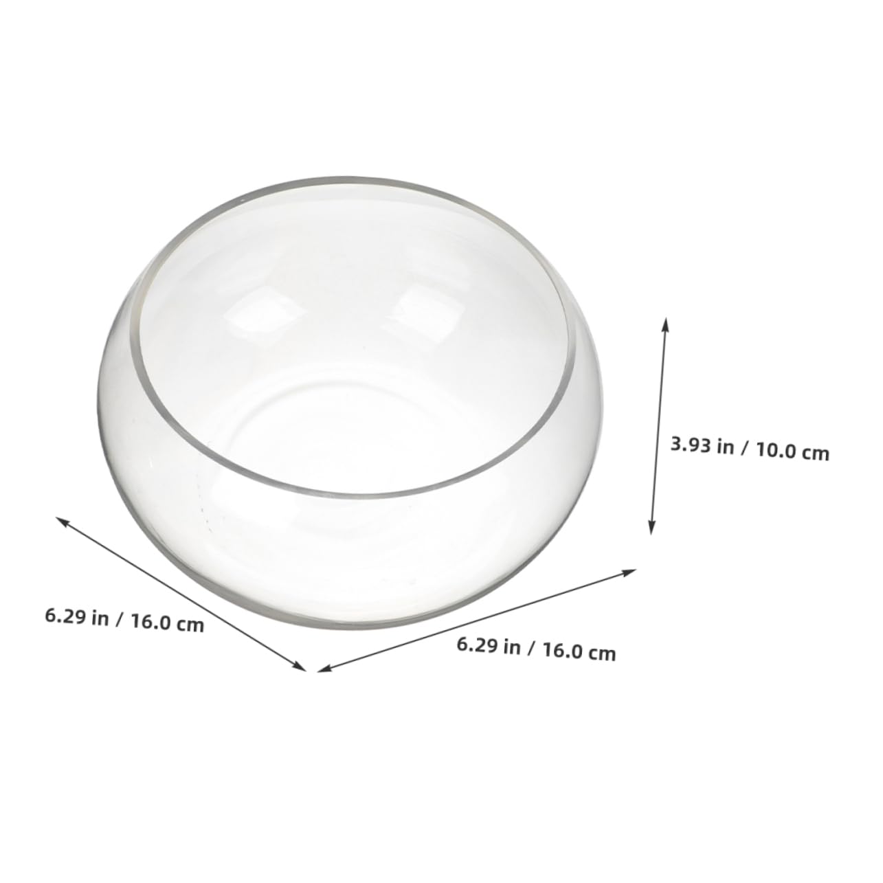 Happyyami Pecera De Vidrio Redonda Transparente para Escritorio Acuario Decorativo para Plantas y Peces Terrario para Oficinas y Hogares