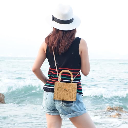 Bolso tejido a mano de paja KUANG para mujer miniatura 2