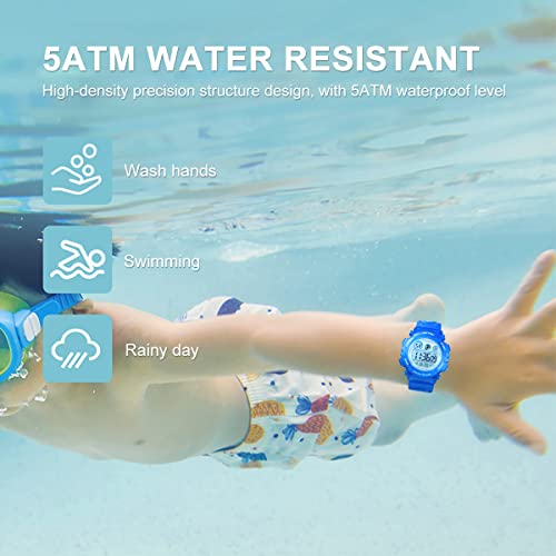 Image of GOLDEN HOUR Watches for Kids Digital Sport Waterproof Boys Girls Watch Outdoor 12 /24 H Alarm EL Backlight Stopwatch Military Child Wristwatch Ages 3-15