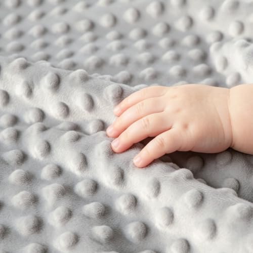 Image of HOMRITAR Cowboy Baby Blanket for Boys Double Layer Dotted Backing | Soft Lightweight Minky Farm Blanket for Infant Toddler Outdoors Stroller Nursery Crib Shower Gifts 30 x 40 Inch