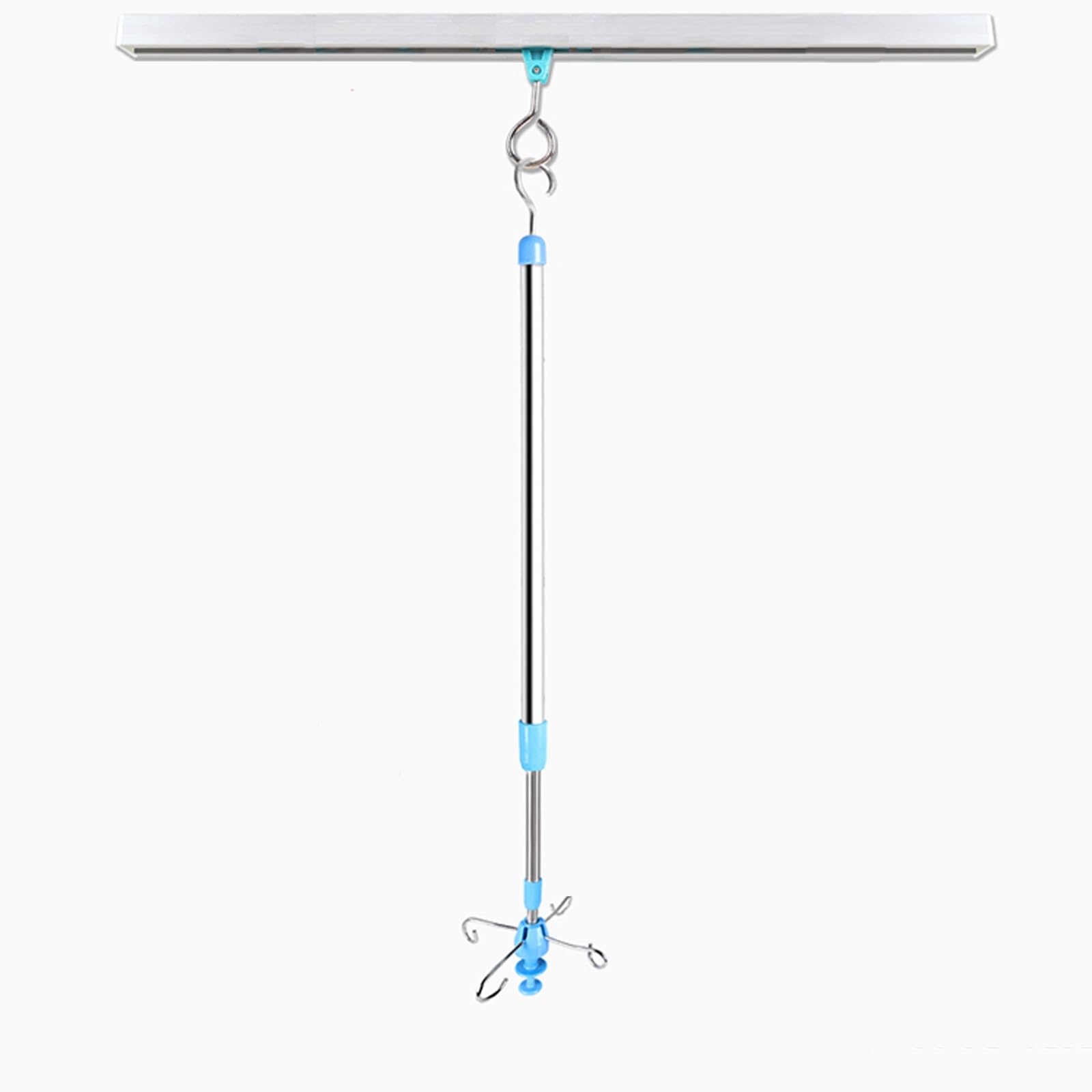 Asta per Flebo Supporto Portaflebo Medico Telescopico in Acciaio Inossidabile per Salone di Bellezza Clinica(Color:Blue1,Size:100 cm track)
