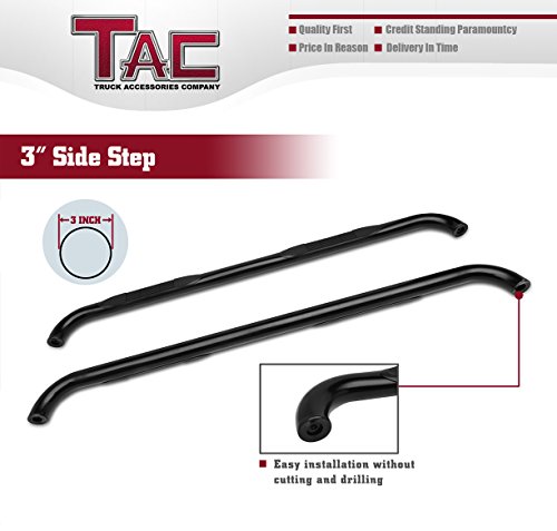 Tac Side Steps Fit 2015-2022 Chevy Colorado Crew Cab/Gmc Canyon Crew Cab (90Deg Bent Ends) Truck Pickup 3" Black Nerf Bars Running Boards 2Pcs #TOP5