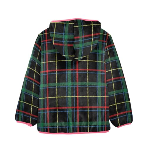 GuoChe Plaid Scotland Dark Green Boys Fall Fleece Jacket2