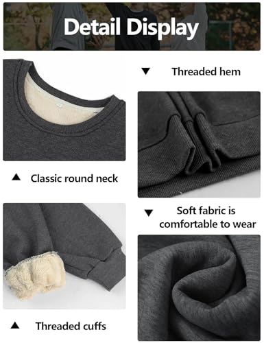 Image of Gihuo Women's Fleece Sherpa Lined Crewneck Pullover Sweatshirt