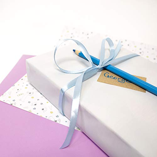 Image of Light Blue Ribbon 1 /4 Inches 36 Yards Satin Roll Perfect for Art Wedding Wreath Baby Shower Packing Birthday DIY Hair Accessories Scrapbooking Wrapping Christmas Projects Sky Color