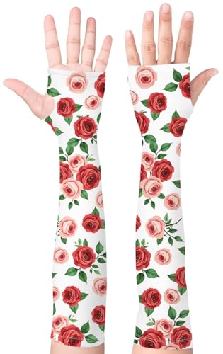 Image of Bebila Gardening Sleeves for Women Farm UV Sun Protection Anti-Scratch Cooling Sleeves with Thumb Hole Arms Cover Outdoors
