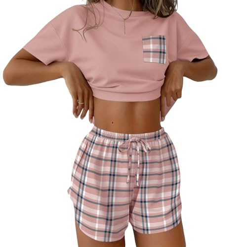 Image of Ekouaer Womens Pajama Sets Sexy Lounge Sets Side Split Short Pj Sets Cute Pjs 2 Piece Comfy Sleepwear Loungewear
