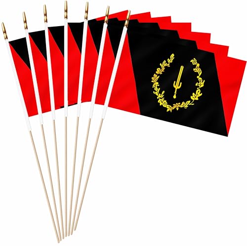 LUSEOAN Black American Heritage Mini Flag 5x8 20 Pack Wood Stick Handheld