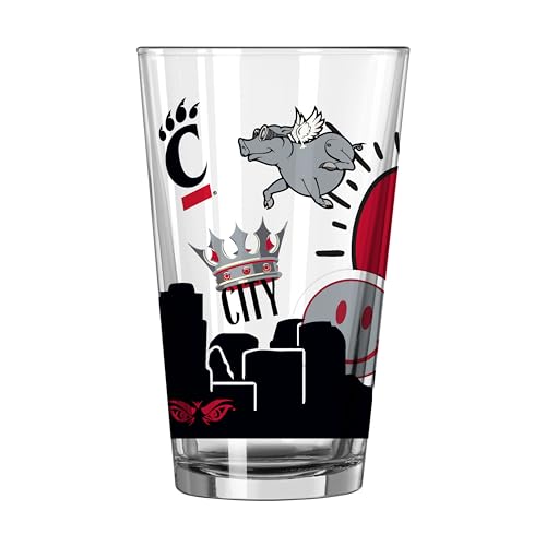 Image of Logo Brands NCAA 16 oz Pint Glass - Durable Glass With Bold Team Color- Chip-Resistant Rim Drinkware For Fans, Tailgates, Home Bars & Everyday Use
