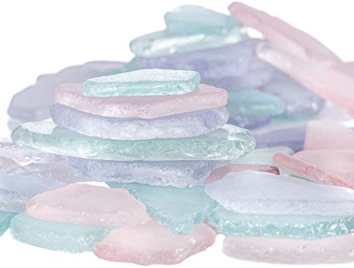 Nautical Crush Trading Sea Glass | Pink Lavender and Aqua Colored Sea Glass Mix | 11 Ounces of Sea Glass for Art Crafts and Decor | Sea Glass Bulk