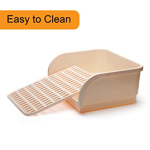 CALPALMY Large Rabbit Litter Box with Bonus Pads, Drawer, Corner Toilet