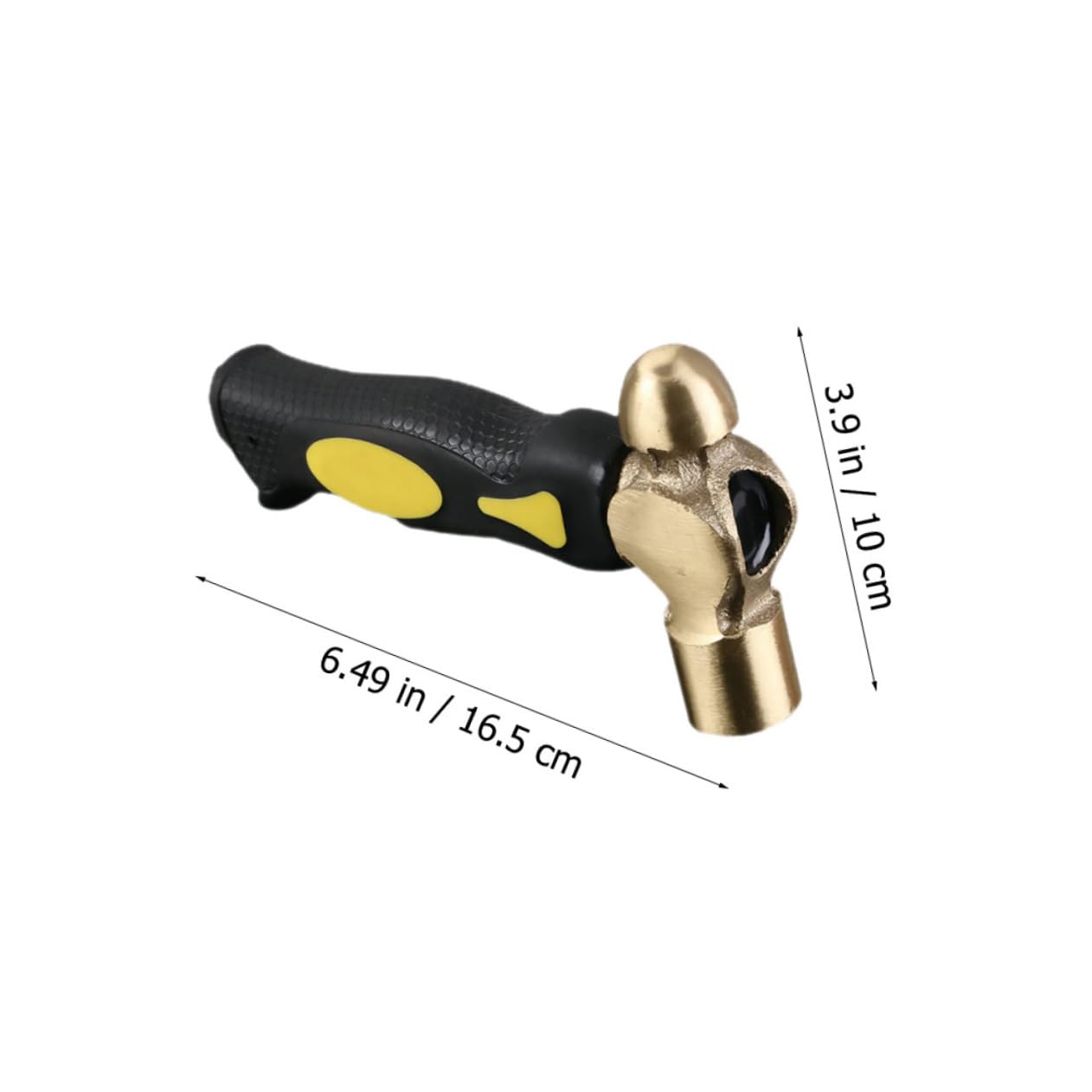 KONTONTY Professional Jewelry Making Hammer 1lb Brass Stamping Tool Flat Mallet Head Short Handle