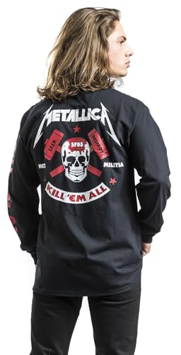 Metallica Kill 'Em All - Skull Uomo Maglia Maniche Lunghe Nero M 100% Cotone Regular - 7