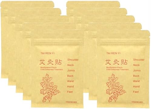 100pcs Moxibustion Patch Warm Plaster for Hands, Shoulder, Back, Knee, Waist, Foot, Moxa Sticker, Pack of 10, 7x10cm