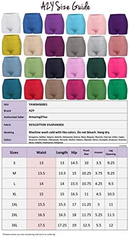 Women's Basic Solid Premium Cotton High Rise Bike Shorts