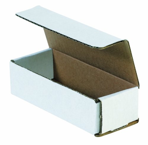 Aviditi White Corrugated Cardboard Mailing Boxes, 10 x 4 x 4 Inches, Pack of 50, Crush-Proof, for Shipping, Mailing and Storing