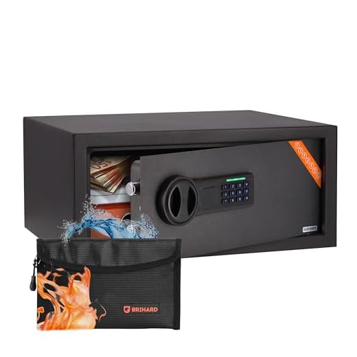 Brihard Laptop Digitale Kluis 20x43x35 cm met Brandwerende Geldtas, Computerkluis 28L met Code- & LED-slot, Thuis Kluis voor 15" Laptop, Geld, Sieraden en A4-documenten