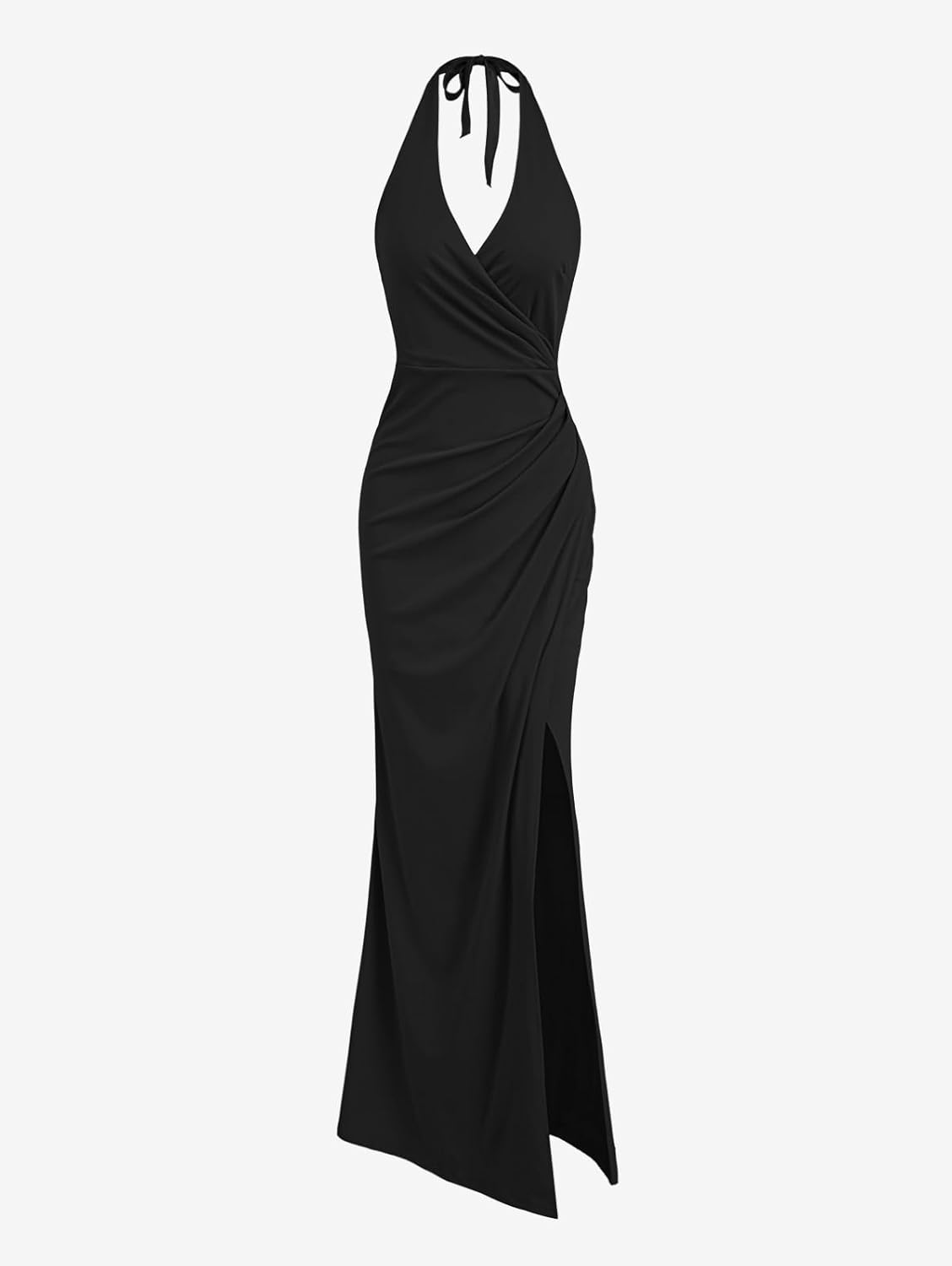 Womens Sexy Deep V Neck High Slit Maxi Dress Halter Tie Backless Formal Party Date Night Infinity Dresses - Image 3