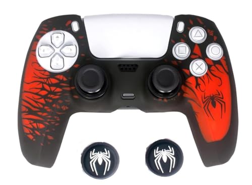 Image of New World Special Edition Silicon Cover for PS5 Controller Silicon case Cover Skin Sleeve Protector for PS5 Controller Accessory Spider Black /Red Theme