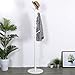 Vlush Wooden Coat Rack Free Standing, Coat Hat Tree Coat Hanger Holder Stand with Round Base for Clothes,Scarves,Handbags,Umbrella-(8 Hooks, Ivory White)