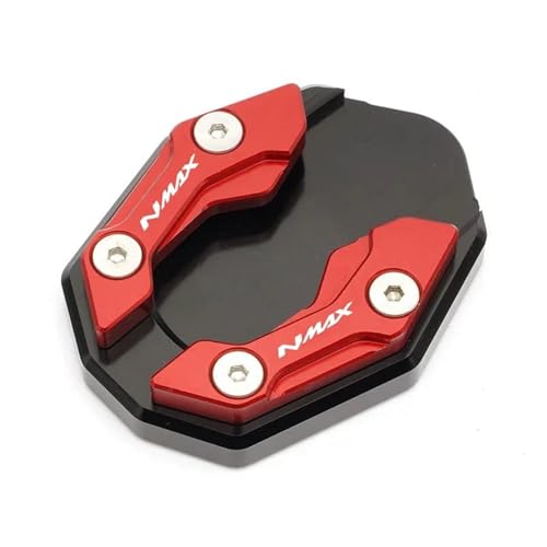 オートバイキックスタンドパッドに適合するヤマハ用 に適合するAEROX155 Nvx155 XMAX 250 300 Nmax 155 サイドスタンド延長引伸プレート 補助(Kicksdand Red)