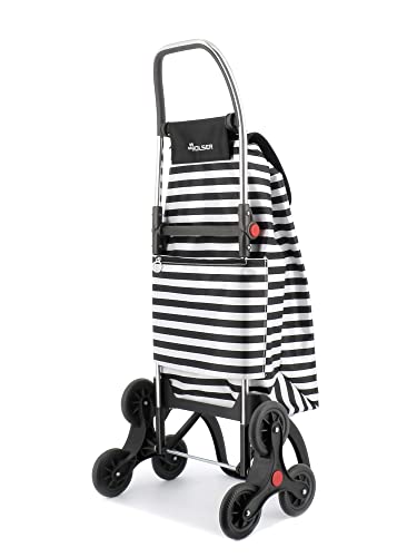 Klappbarer Einkaufstrolley Rolser I-Max Marina 6 Räder Treppensteiger - Schwarz-Weiß – Bild 4