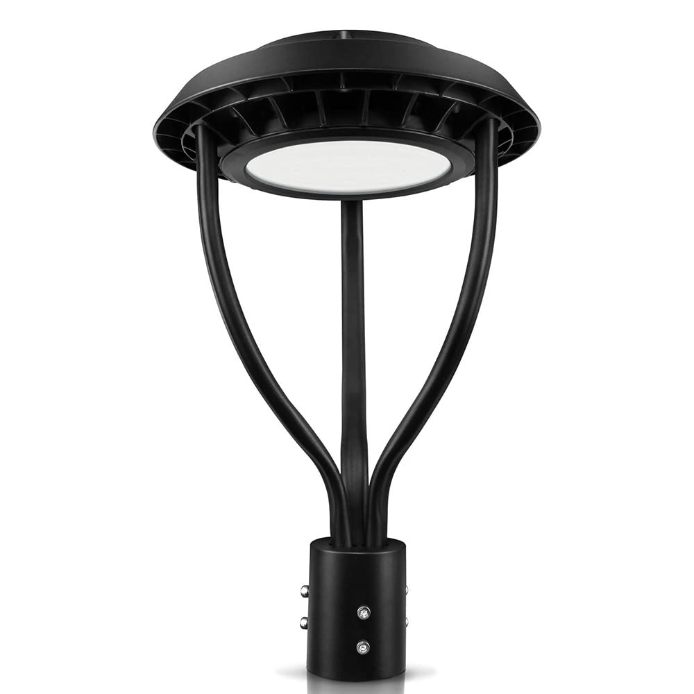CHIUER 80W LED Outdoor Post Top Light Parking Lot Area Lighting Plaze Lighting Garden Lighitng 12000LM Type IV Distribution 5000k Daylight ETL DLC Lighting Facts (G4-80W)