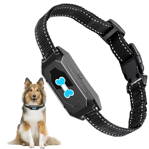 Collier Anti Aboiement Chien Mode Son/Vibration, Colliers Anti-Aboiement à Détection Intelligente des Aboiements Collier Vibrant Rechargeable Sangle...