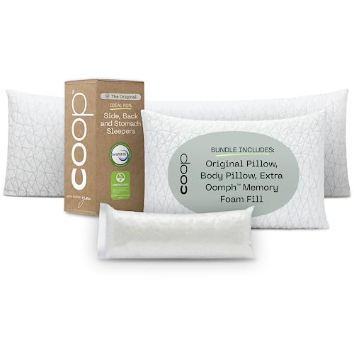 Coop Original Queen & Body Pillow Bundle, Set Includes (1) Original Queen Loft Pillow & (1) Body Pillow #TOP12