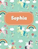  Sophia: Unicorn Notebook Personal Name Wide Lined Rule Paper  Notebook The Notebook For Writing Journal or Diary Women & Girls Gift for Birthday, For Student  162 Pages Size 8.5x11inch