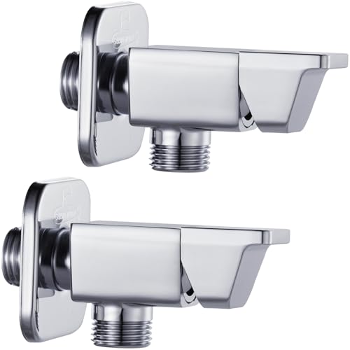 SUBMARINE 2PCS Angle Stop Valve 1/2 x 3/8 Brass & Ceramic