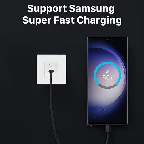Image of MX 45W GaN USB C Charger Module Dual Port PD Wall Outlet Insert 45x45mm Modular Socket Plate, Type C Fast Charging 90-270V AC Input for iPhone 16 /15, Samsung Galaxy, iPad, Tablet, Laptop White